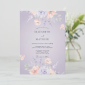 Lavendel Pastel Botanische Trouwdag Kaart (Staand voorkant)