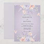 Lavendel Pastel Botanische Trouwdag Kaart (Voorkant / Achterkant)