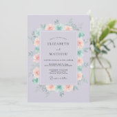 Lavendel Pastel Lente Bruiloft Kaart (Staand voorkant)