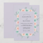 Lavendel Pastel Lente Bruiloft Kaart (Voorkant / Achterkant)