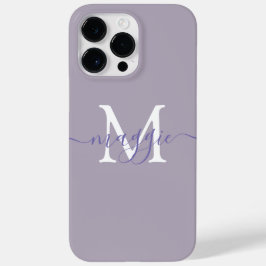 Lavendel Pastel Script Monogram Aangepaste Naam Case-Mate iPhone 14 Pro Max Hoesje