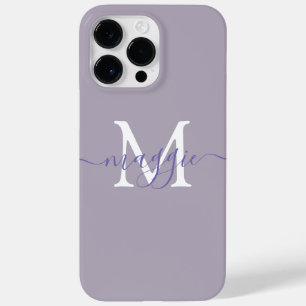 Lavendel Pastel Script Monogram Aangepaste Naam Case-Mate iPhone 14 Pro Max Hoesje