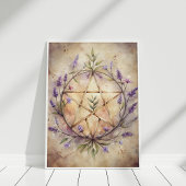 Lavendel Pentacle Wall Art - Zachte heks Home Deco Poster