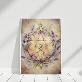 Lavendel Pentacle Wall Art - Zachte heks Home Deco Poster