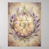 Lavendel Pentacle Wall Art - Zachte heks Home Deco Poster (Voorkant)