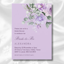 Lavendel Peony Waterverf Floral Vrijgezellenfeest Kaart