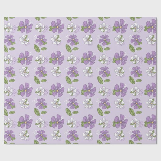 Lavendel Periwinkles Cadeaupapier (Vlak)