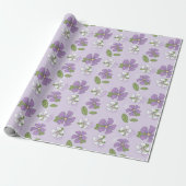 Lavendel Periwinkles Cadeaupapier (Uitgerold)