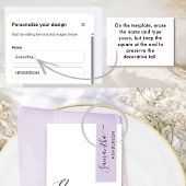 Lavendel Persoonlijk met gastnaam Elegant menu
