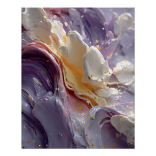 Lavendel Perzik Crème Vloeibare Draaikolk Perfect Poster