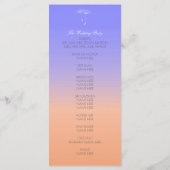 Lavendel perzik pastel ombre bruiloft programma programmakaart (Achterkant)