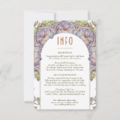 Lavendel Petunia Bruiloft INFO  Art Nouveau Kaart (Voorkant)
