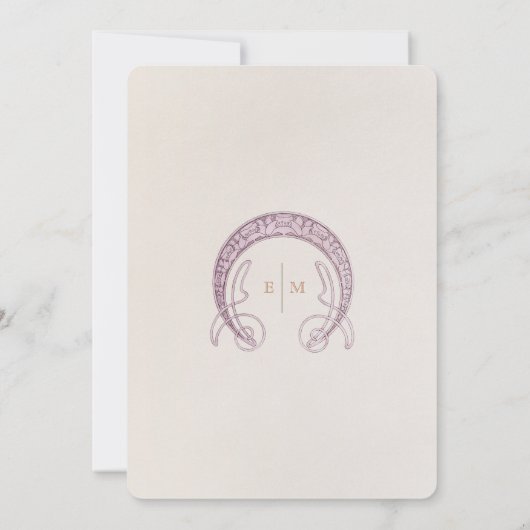 Lavendel Petunia Save the Date Art Nouveau Kaart (Achterkant)