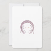 Lavendel Petunia Vintage bruiloft Art Nouveau Much Kaart (Achterkant)