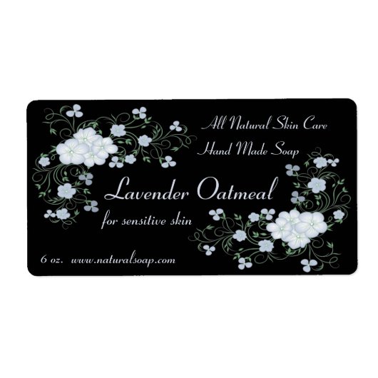 Lavendel Phlox bloesems en wijnstokken handgemaakt Etiket (Voorkant)