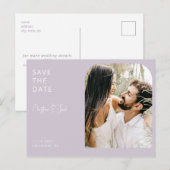 Lavendel Photo Arch Bruiloft Save the Date Briefkaart (Voorkant / Achterkant)