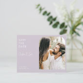 Lavendel Photo Arch Bruiloft Save the Date Briefkaart (Staand voorkant)