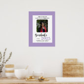 Lavendel Photo Polka Dots Afstudeerfeest Poster (Keuken)