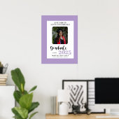 Lavendel Photo Polka Dots Afstudeerfeest Poster (Thuiskantoor)