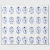 Lavendel Pinecone White Wrapping Paper Cadeaupapier (Vlak)
