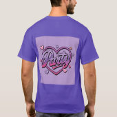Lavendel Pink Hearts Party T-shirt (Achterkant)