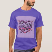 Lavendel Pink Hearts Party T-shirt (Voorkant)