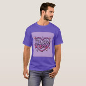 Lavendel Pink Hearts Party T-shirt (Voorkant volledig)