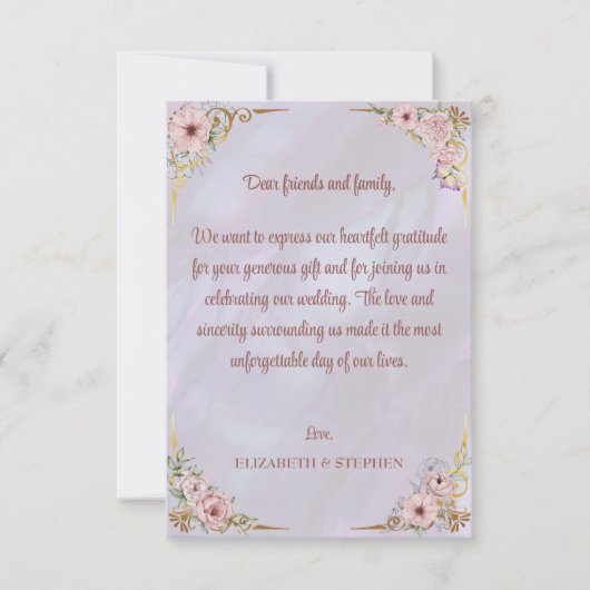  lavendel pioen bedankje bedankkaart (Voorkant)