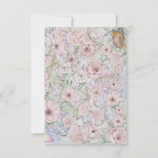  lavendel pioen bedankje bedankkaart (Achterkant)