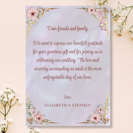  lavendel pioen bedankje bedankkaart