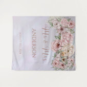  Lavendel Pioen Bruiloft Achtergrond Wandkleed (Voorkant (horizontaal))