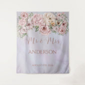  Lavendel Pioen Bruiloft Achtergrond Wandkleed (Voorkant)