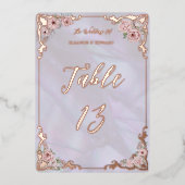  Lavendel Pioen Folie Tafelnummer Kaart (Voorkant)