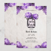 Lavendel Pioen Mason Jar Rustiek Vrijgezellenfeest Kaart (Voorkant / Achterkant)