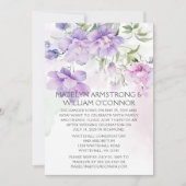 Lavendel pioen ontvangst alleen uitnodiging (Voorkant)