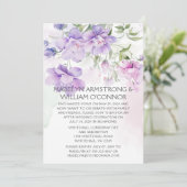 Lavendel pioen ontvangst alleen uitnodiging (Staand voorkant)