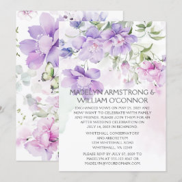 Lavendel pioen ontvangst alleen uitnodiging