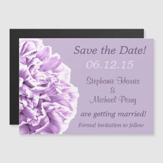 Lavendel pioen Save the date bruiloft Magnetische Uitnodiging