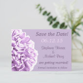 Lavendel Pioen Trouwdatum Opslaan Bruiloft Save The Date (Staand voorkant)