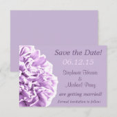Lavendel Pioen Trouwdatum Opslaan Bruiloft Save The Date (Voorkant / Achterkant)