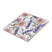 Lavendel Pioen Waterverf Bloementuin Tegeltje (Zijkant)