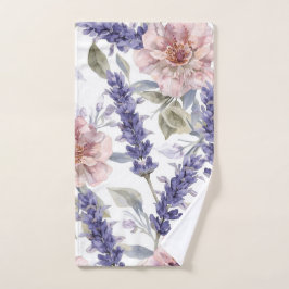 Lavendel Pioen Waterverf Bloemetuin  Handdoek