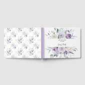 Lavendel pioenen en witte rozen bruiloft gastenboek (Volledig)