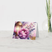 Lavendel Pioenrozen Licht Waterverf Bedankt (Achterkant)