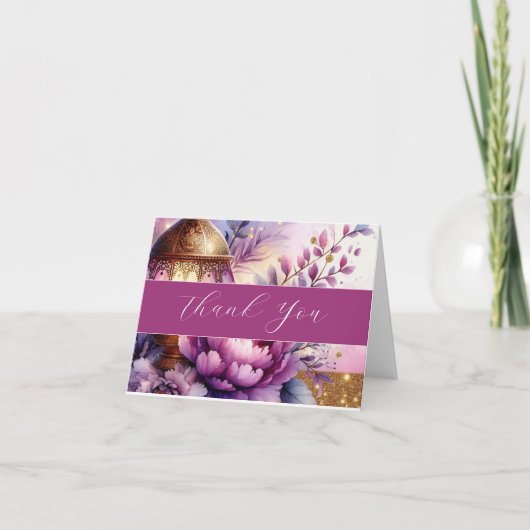 Lavendel Pioenrozen Licht Waterverf Bedankt (Voorkant)