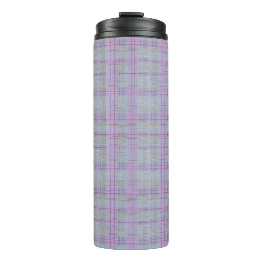 Lavendel Plaid Harmonie Thermosbeker (Voorkant)