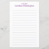 Lavendel Plaid Schattige gevoerde briefpapier brie (Voorkant)