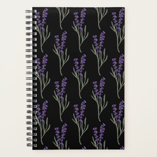 Lavendel Planner - Zwart Patroon (Voorkant)
