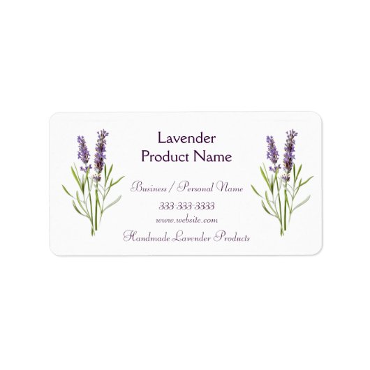 Lavendel Plant Bloemen Handgemaakte Items Custom Etiket (Voorkant)