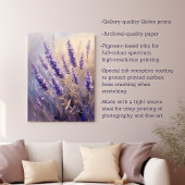 Lavendel Plant en Golden Leaves Canvas Afdruk